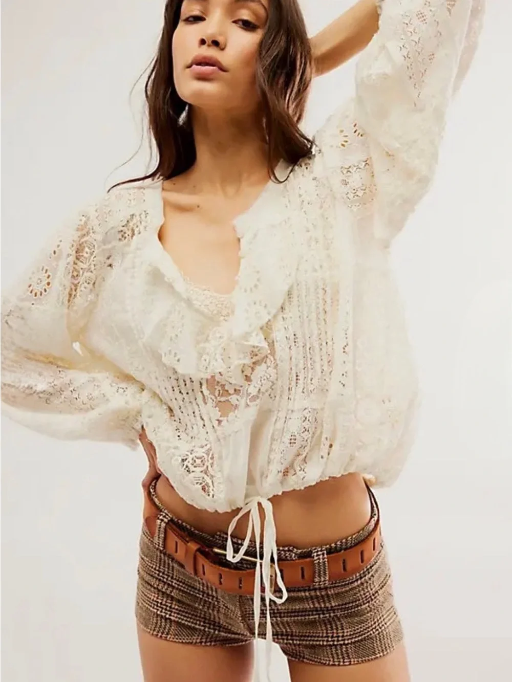 NWT Free People One Naya Lace Top Size M